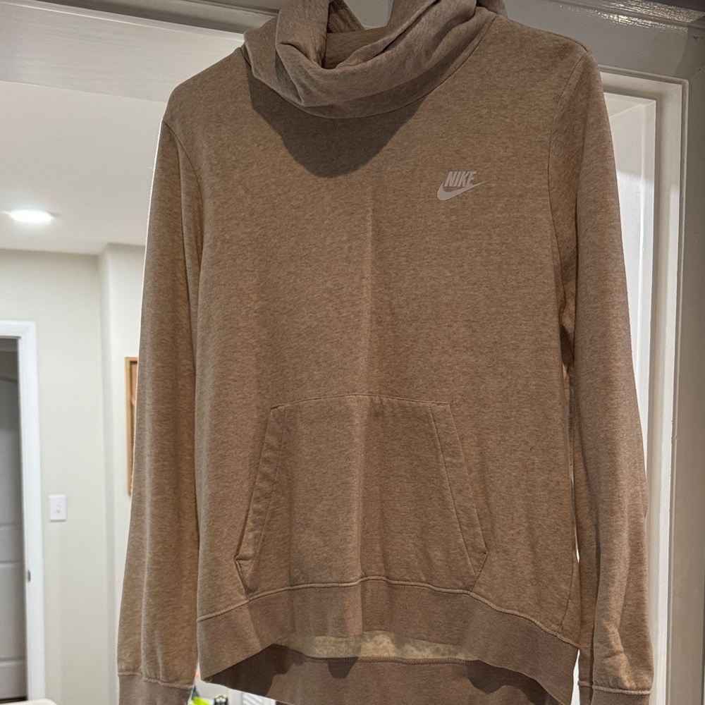 Nike Women's Cowl Neck Tan Sweater